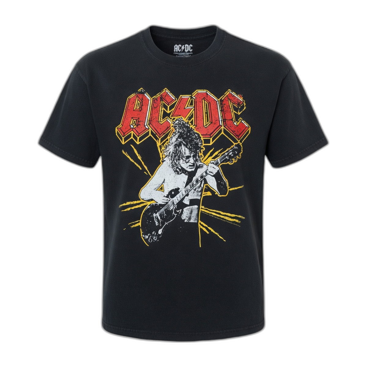 AC/DC Angus Spark Graphic T-Shirt – Black Vintage