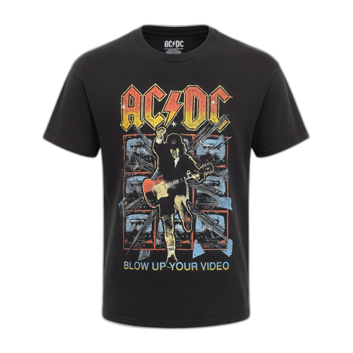 AC/DC Blow Up Your Video Illustrated T-Shirt – Black Vintage