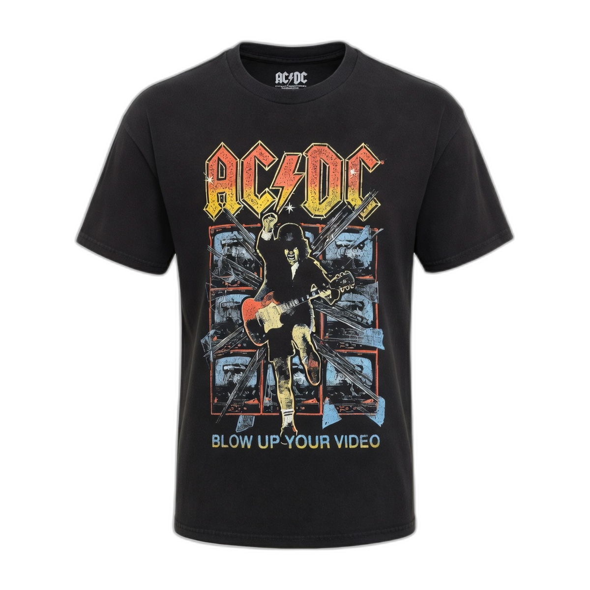 AC/DC Blow Up Your Video Illustrated T-Shirt – Black Vintage