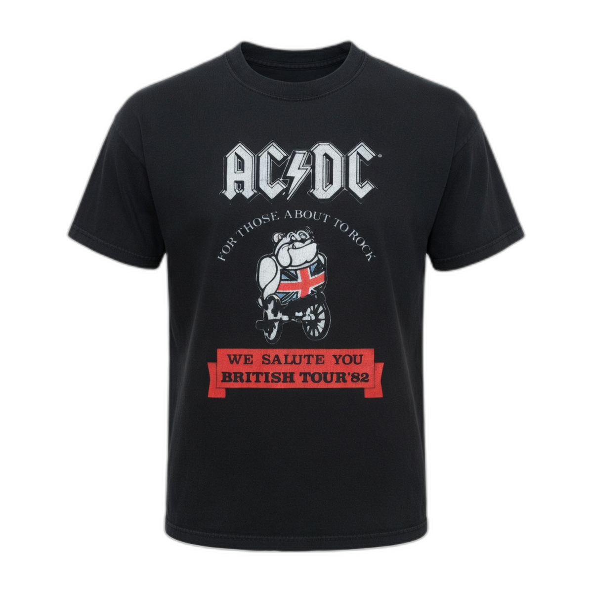AC/DC British Bulldog T-Shirt – Black Vintage