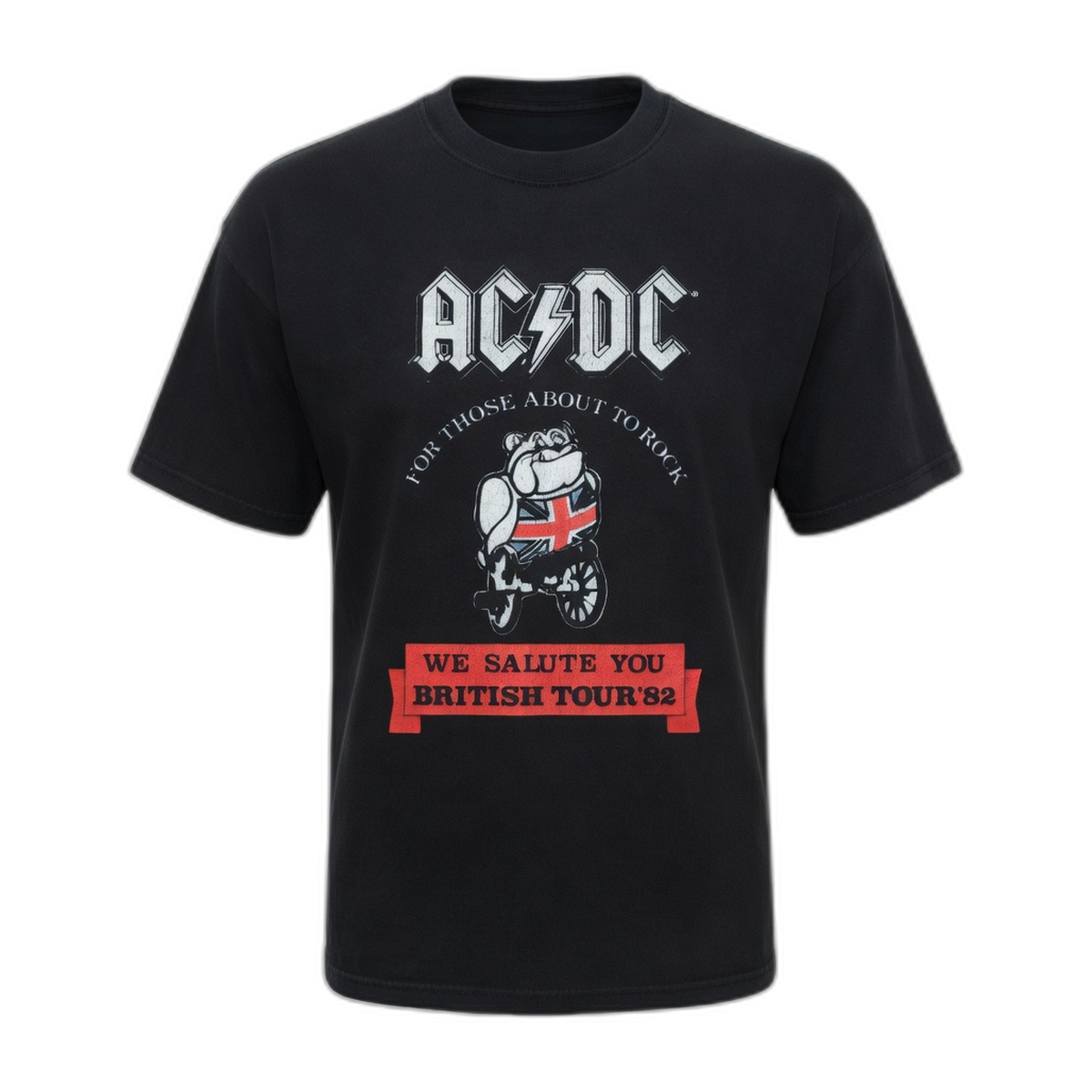 AC/DC British Bulldog T-Shirt – Black Vintage