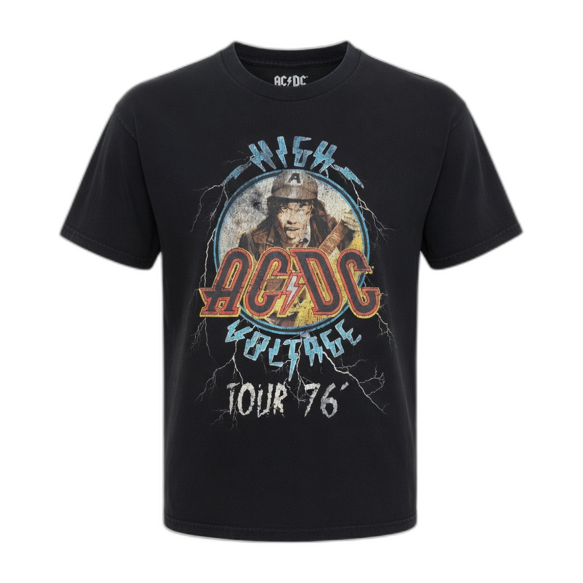 AC/DC High Voltage Tour '76 T-Shirt – Black Vintage