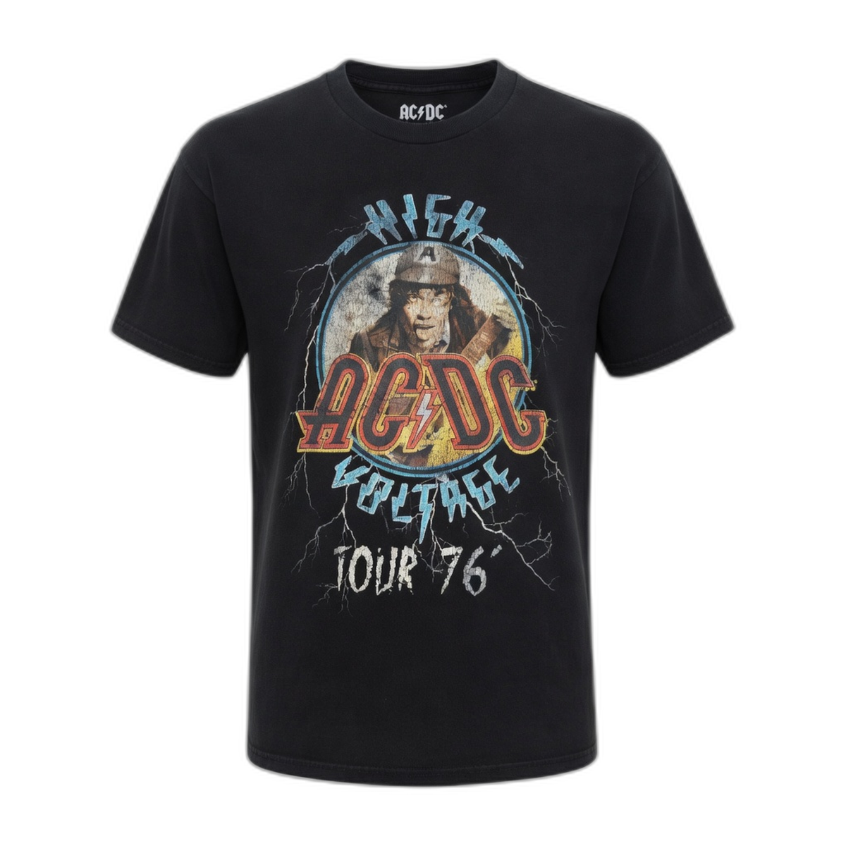 AC/DC High Voltage Tour '76 T-Shirt – Black Vintage