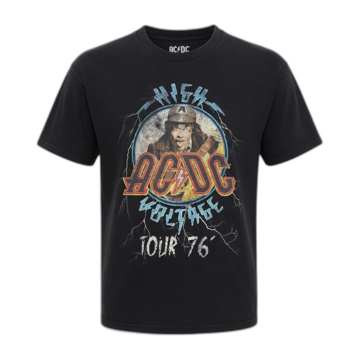 AC/DC High Voltage Tour '76 T-Shirt – Black Vintage