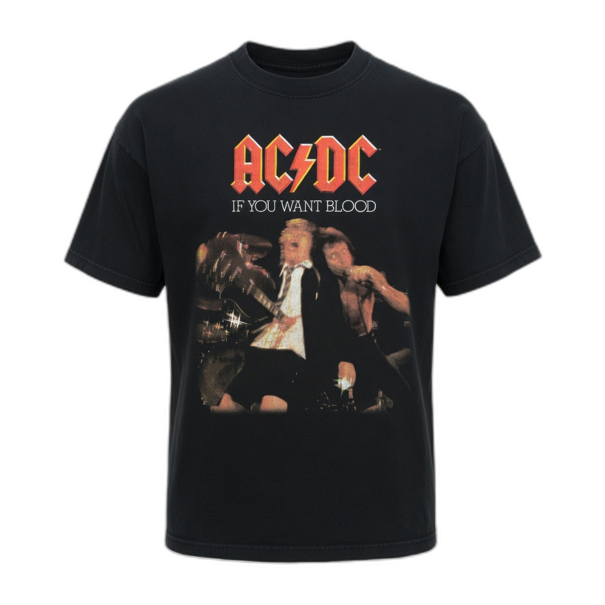 AC/DC If You Want Blood Live Album T-Shirt – Black Vintage