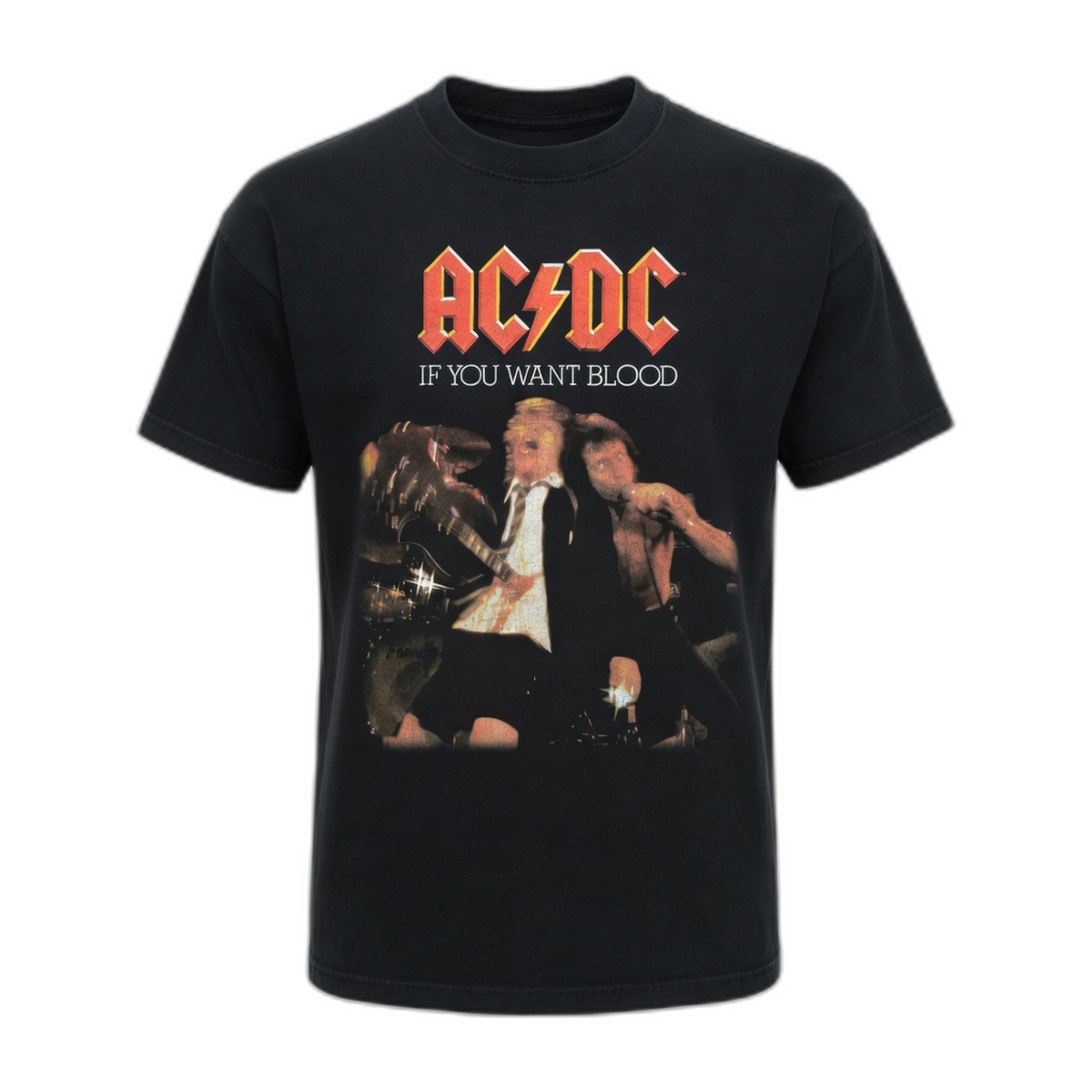 AC/DC If You Want Blood Live Album T-Shirt – Black Vintage