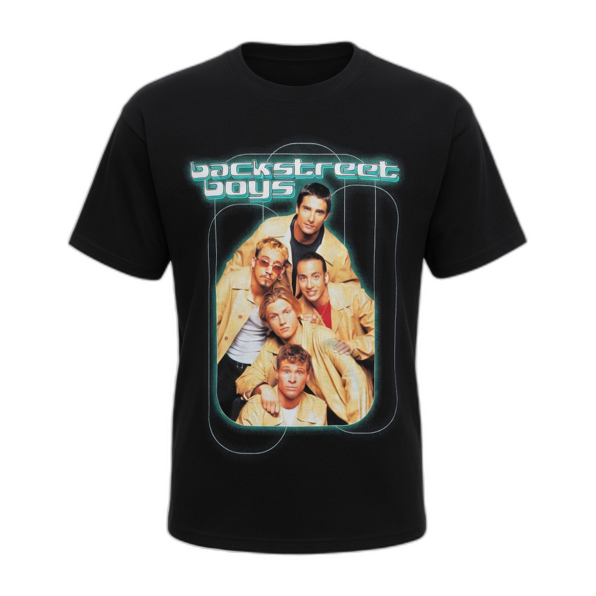 Backstreet Boys Retro Green Glow T-Shirt – Black