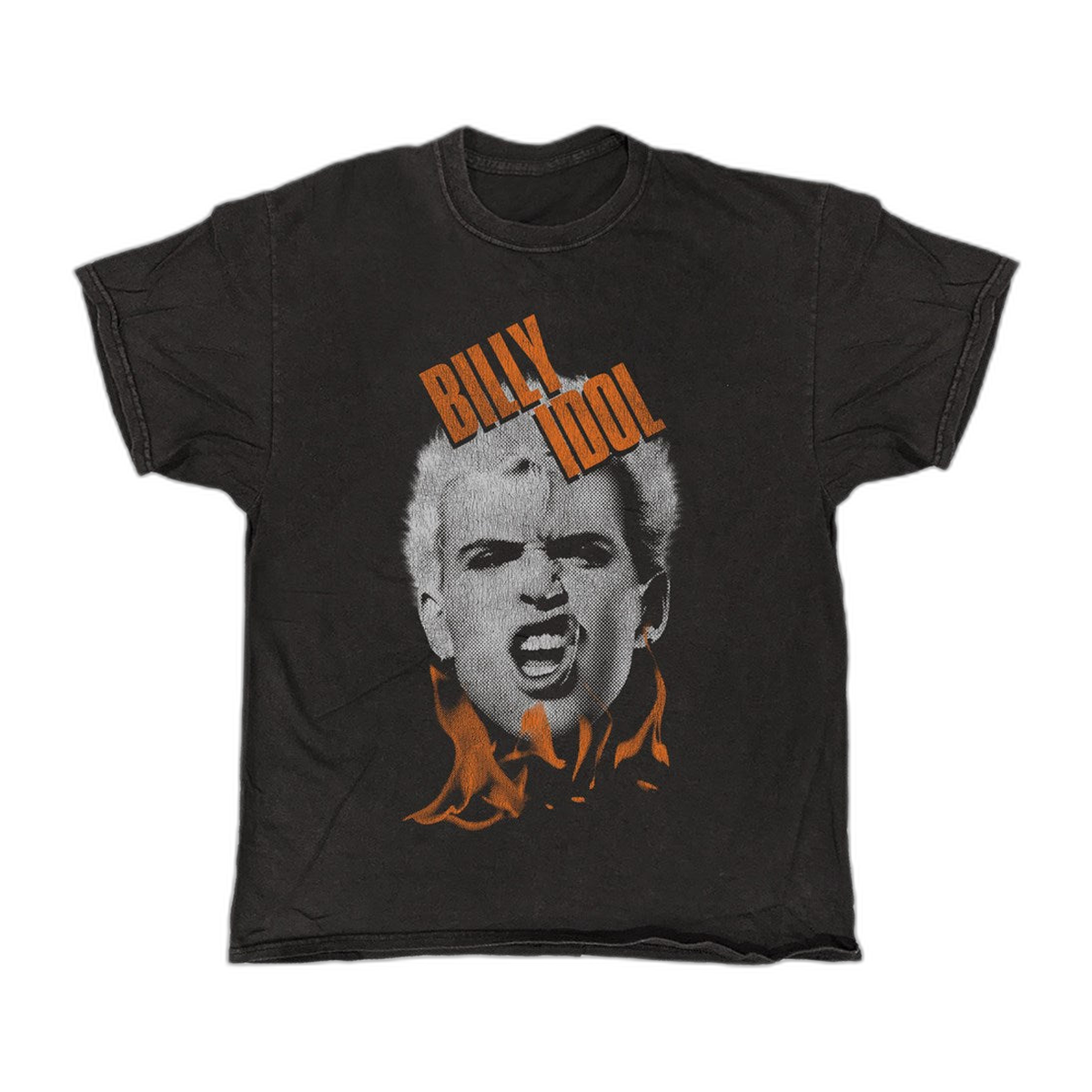 Billy Idol Flaming Snarl Vintage T-Shirt – Black Vintage