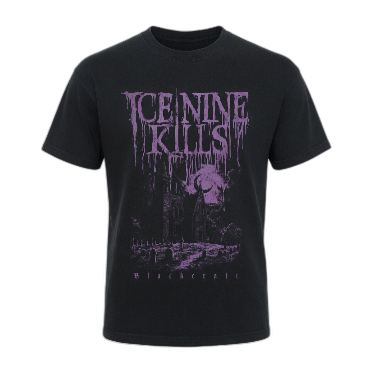 Blackcraft x Ice Nine Kills Purple Church T-Shirt – Black Vintage