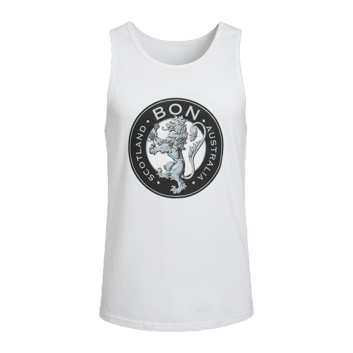 Bon Scott Crest Logo Tank Top – White