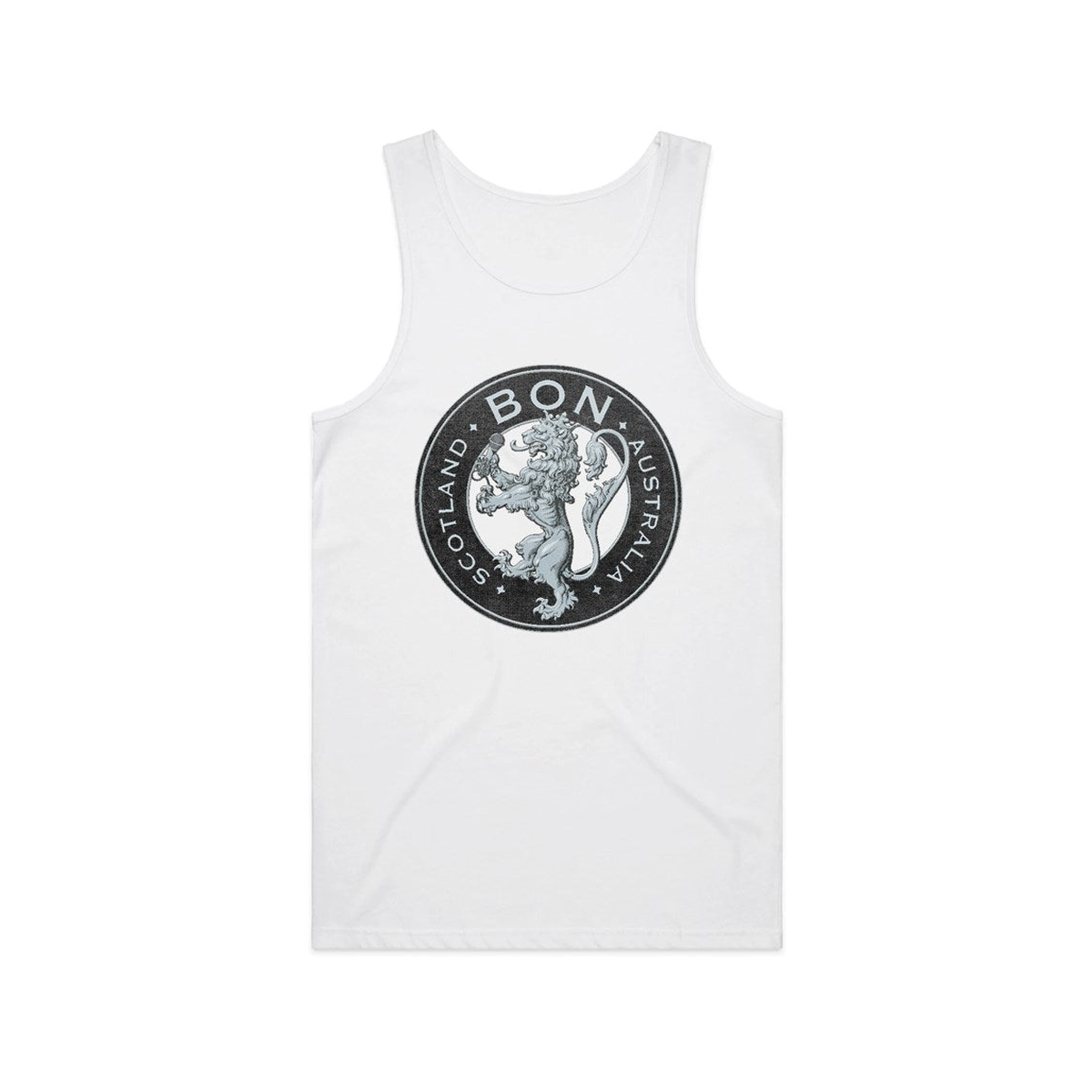 Bon Scott Crest Logo Tank Top – White