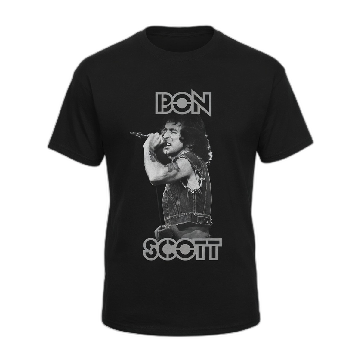 Bon Scott Torso Singing T-Shirt – Black