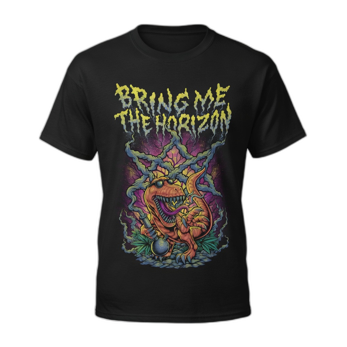 Bring Me The Horizon Smoking Dinosaur T-Shirt – Black