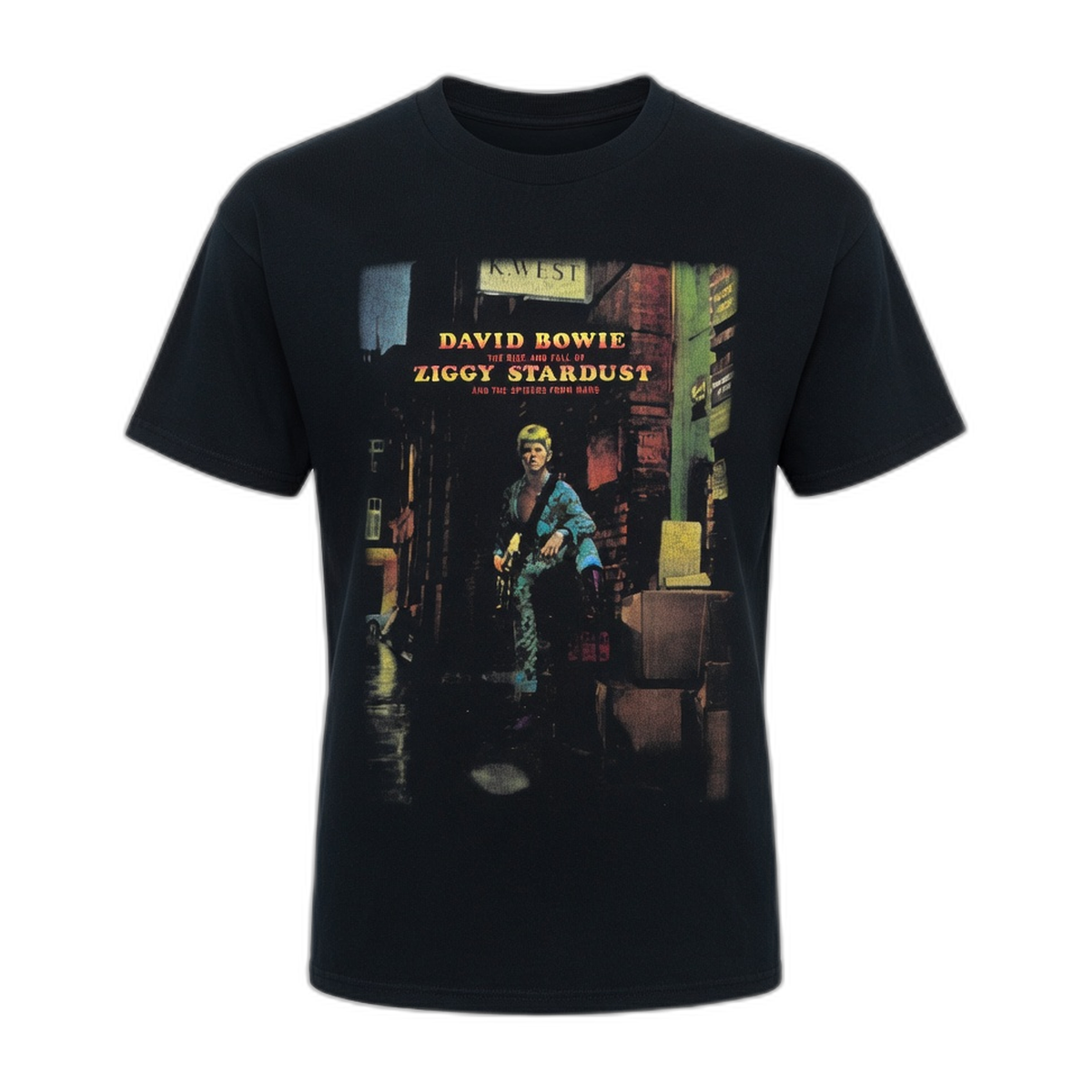 David Bowie Ziggy Stardust Colourised T-Shirt – Black Vintage