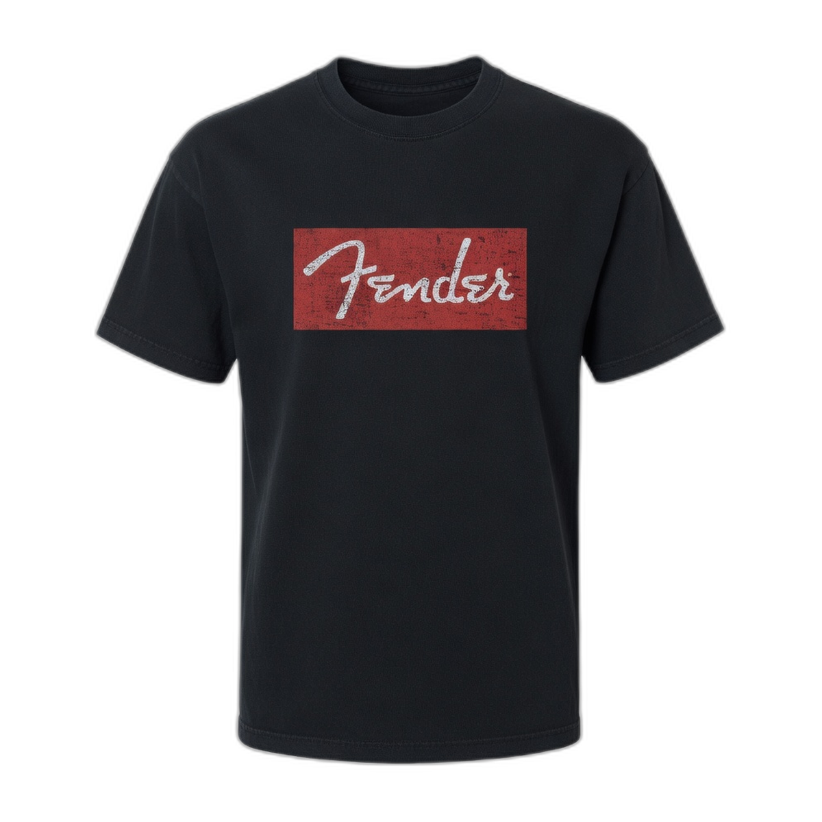 Fender Box Logo Minimal T-Shirt – Black Vintage