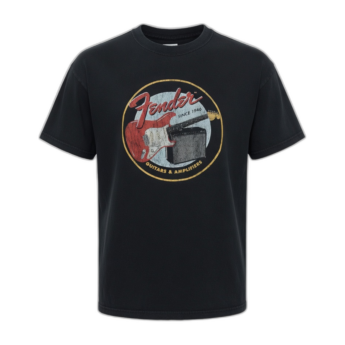 Fender Guitars & Amps Vintage T-Shirt – Black Vintage