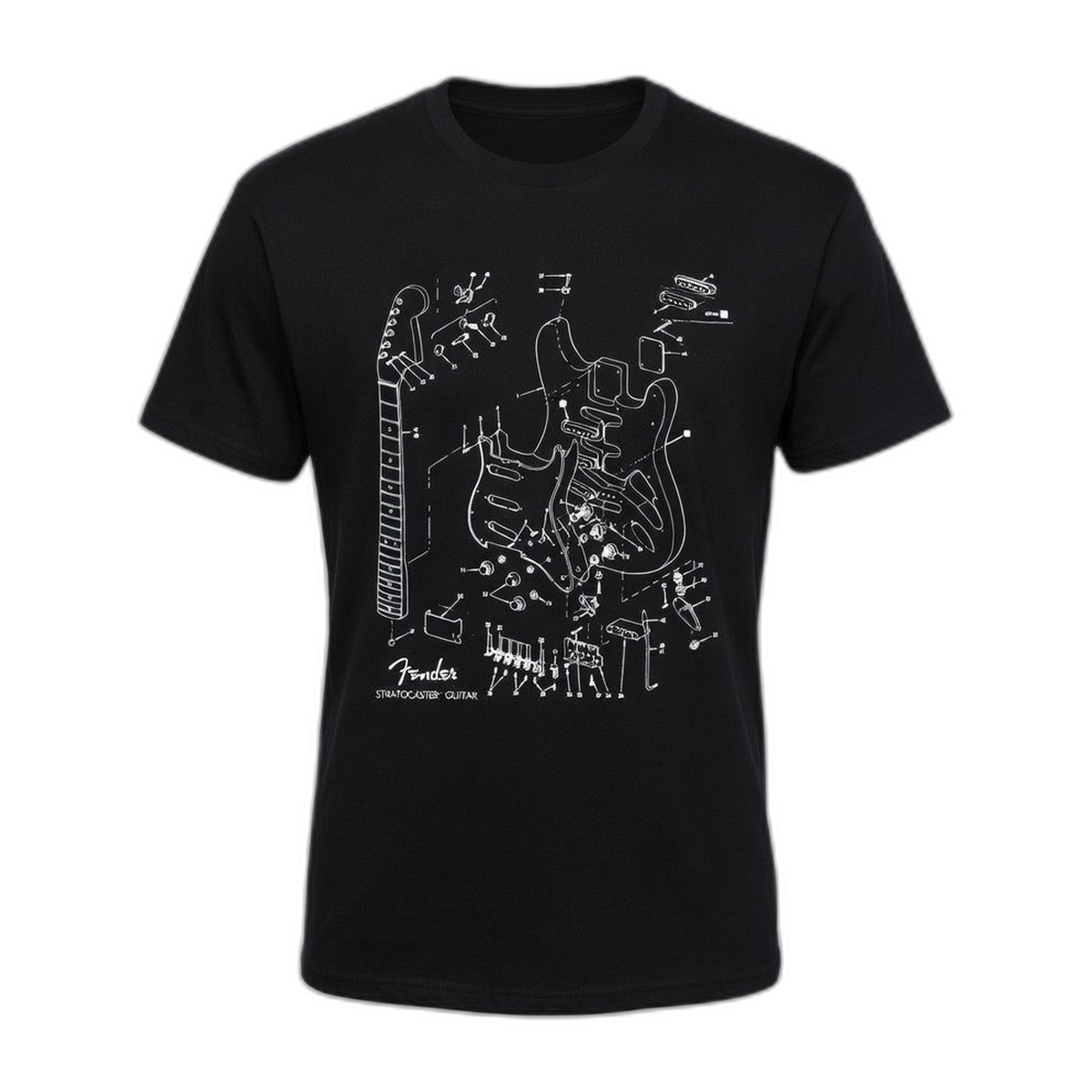 Fender Stratocaster Diagram Collector T-Shirt – Black
