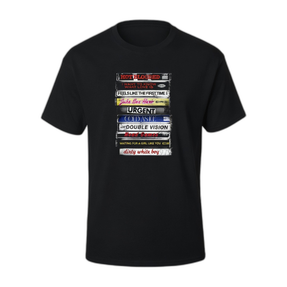 Foreigner Cassettes Graphic T-Shirt – Black