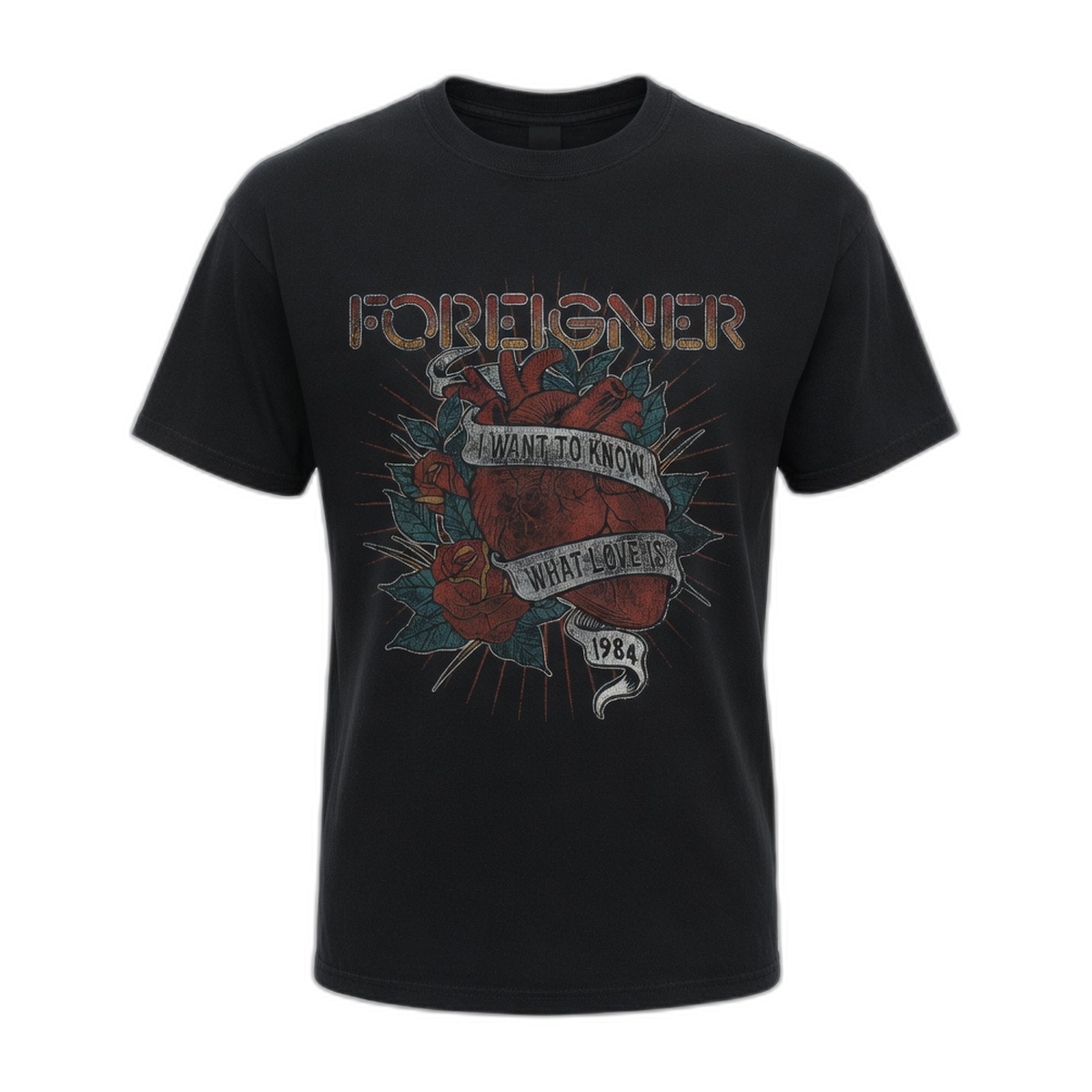 Foreigner I Want To Know What Love Is T-Shirt – Black Vintage