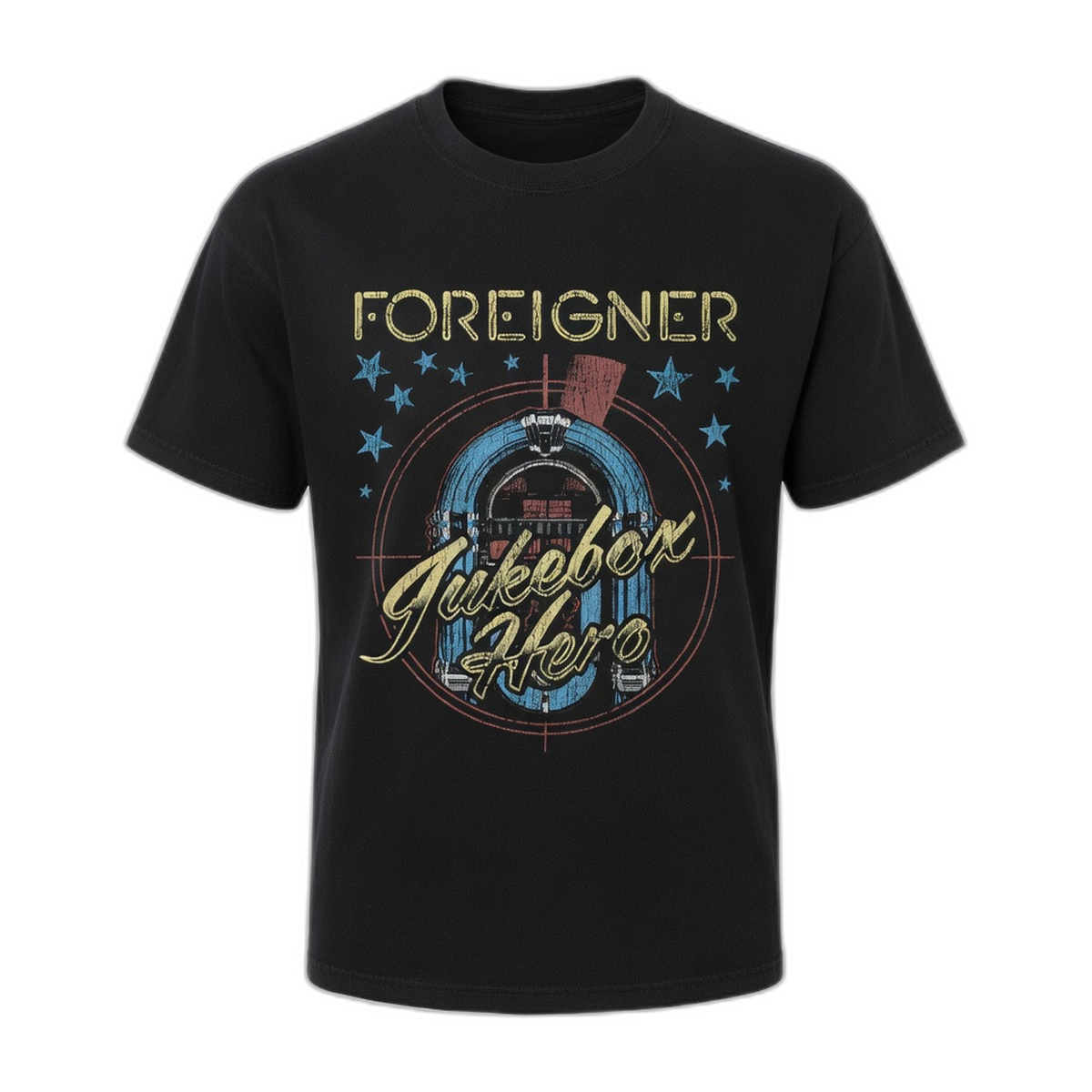 Foreigner Jukebox Hero T-Shirt – Black Vintage