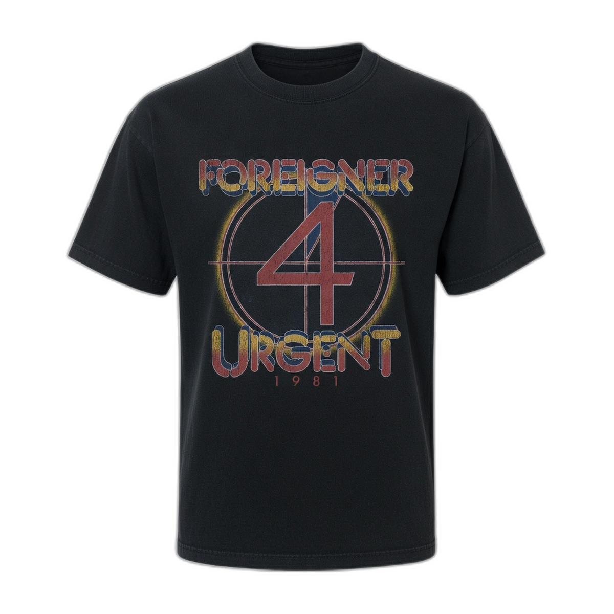 Foreigner Urgent Song T-Shirt – Black Vintage