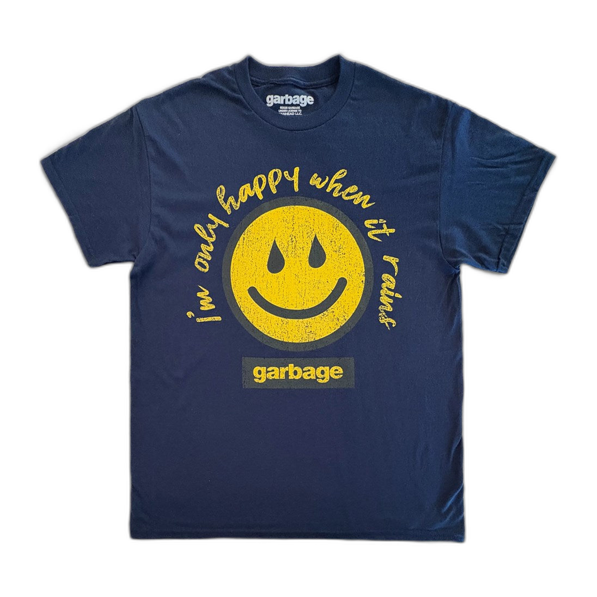 Garbage I'm Only Happy When It Rains T-Shirt – Navy