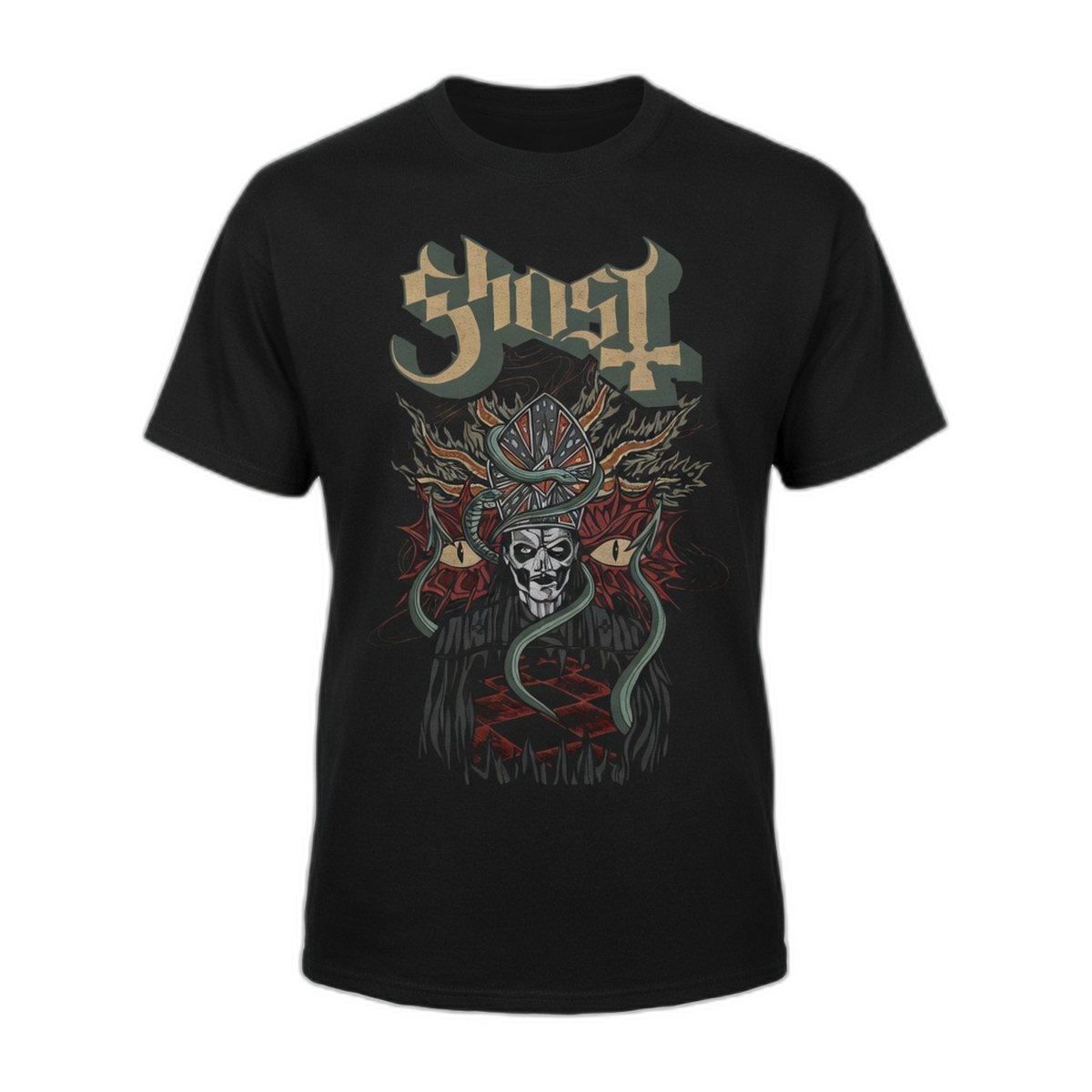 Ghost Devil Snake Vintage T-Shirt – Black