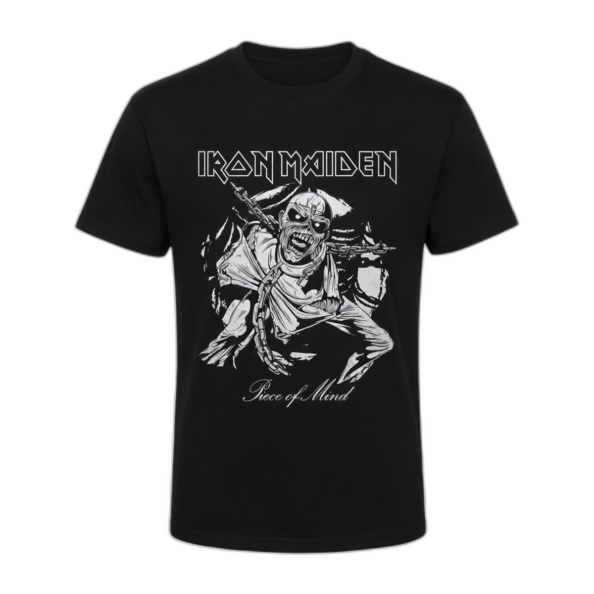 Iron Maiden Piece of Mind Grey Art T-Shirt – Black
