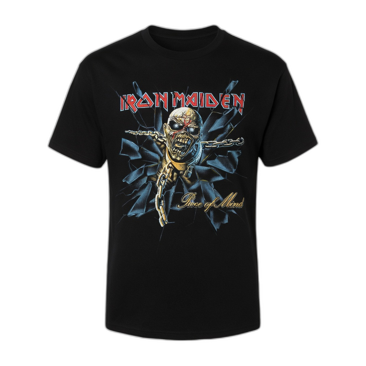 Iron Maiden Piece of Mind Shattered T-Shirt – Black