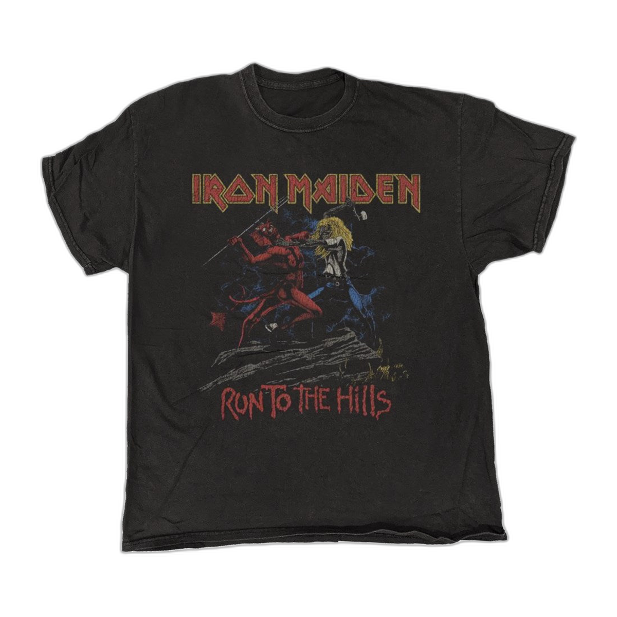 Iron Maiden Run To The Hills Vintage T-Shirt – Black