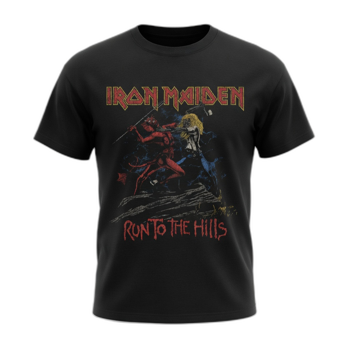 Iron Maiden Run To The Hills Vintage T-Shirt – Black