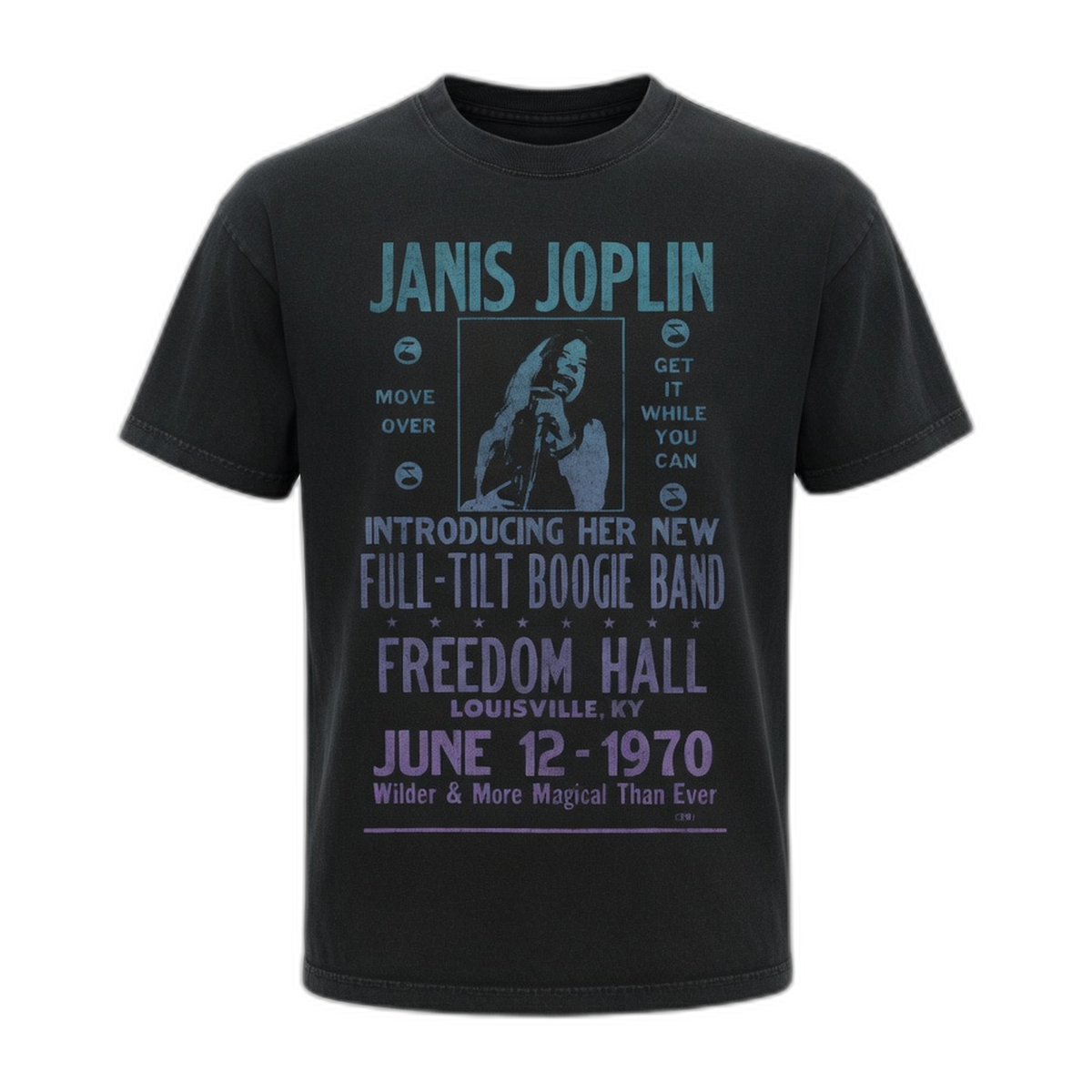 Janis Joplin Freedom Hall T-Shirt – Black Vintage