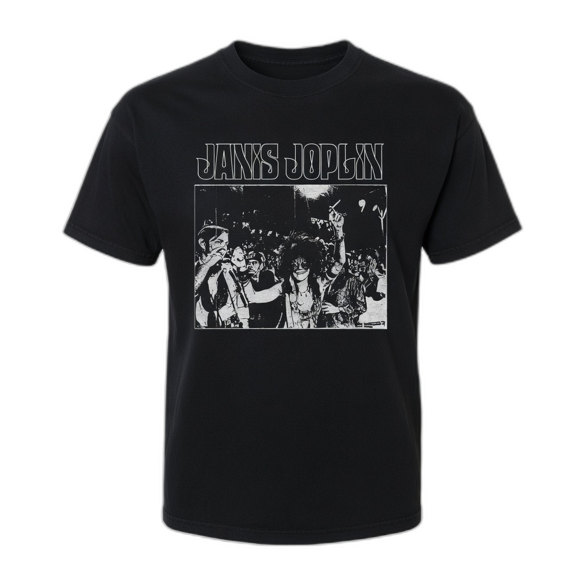 Janis Joplin Group Photo T-Shirt – Black Vintage