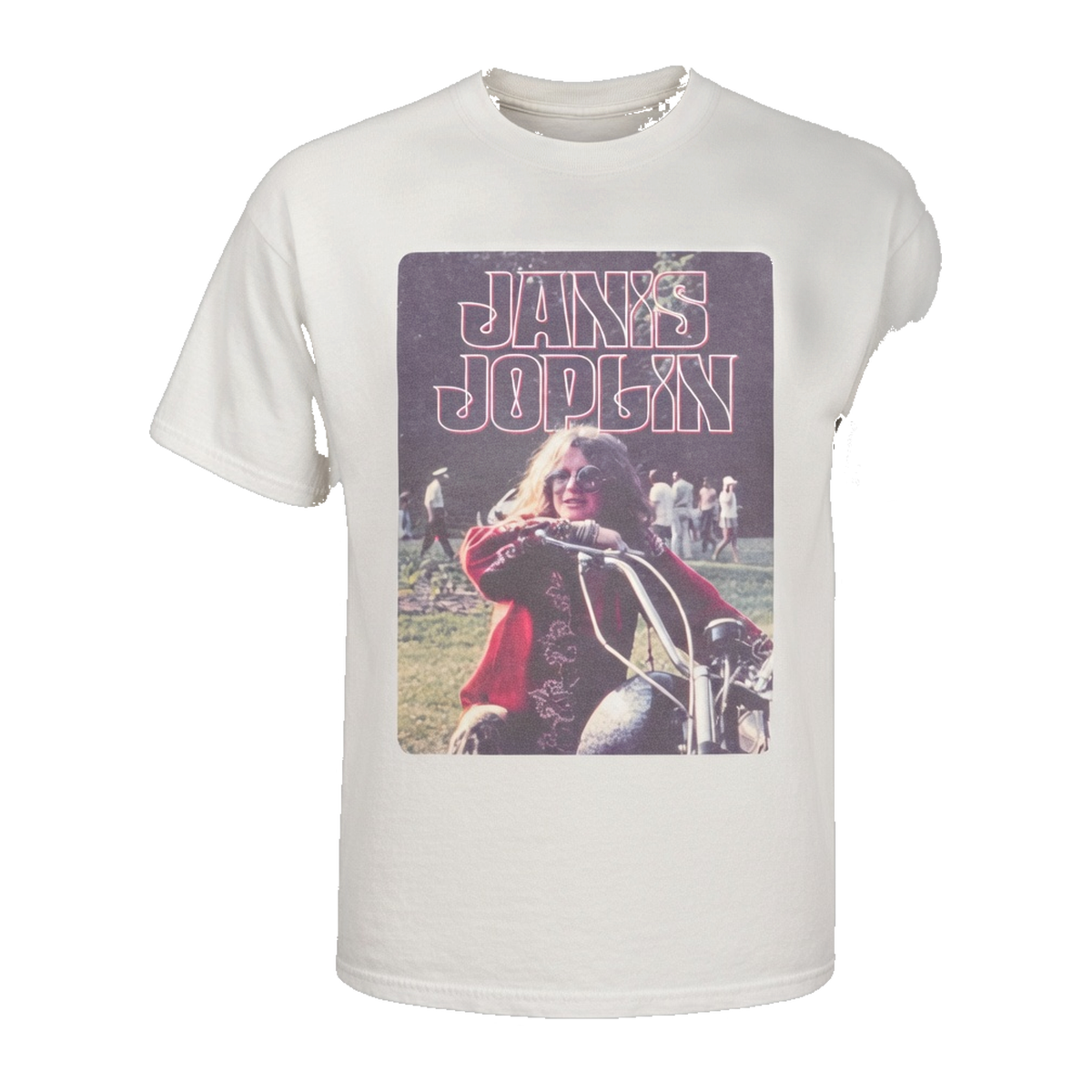 Janis Joplin Motorbike T-Shirt – White Vintage