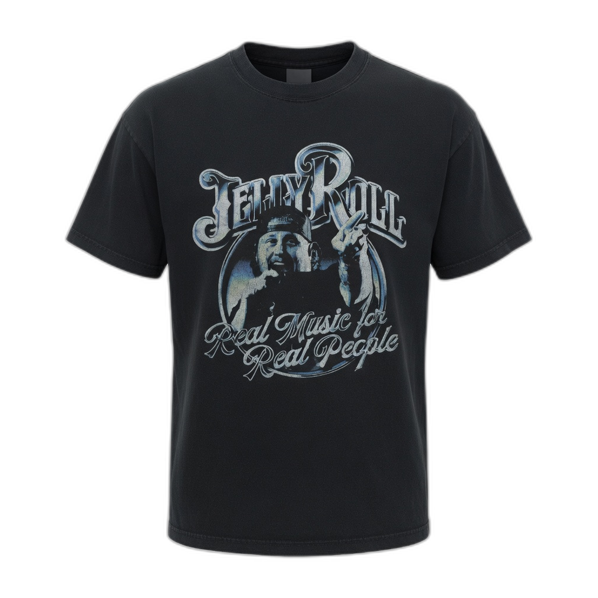 Jelly Roll Real People Visual T-Shirt – Black Vintage