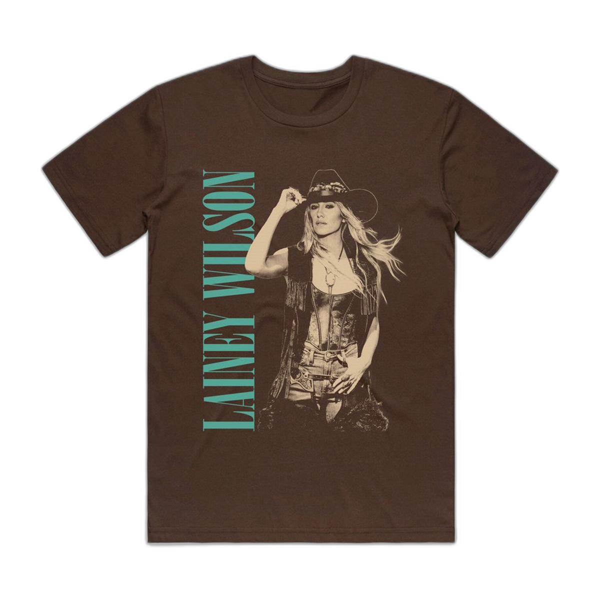 Lainey Wilson Hat Tip T-Shirt – Dark Brown