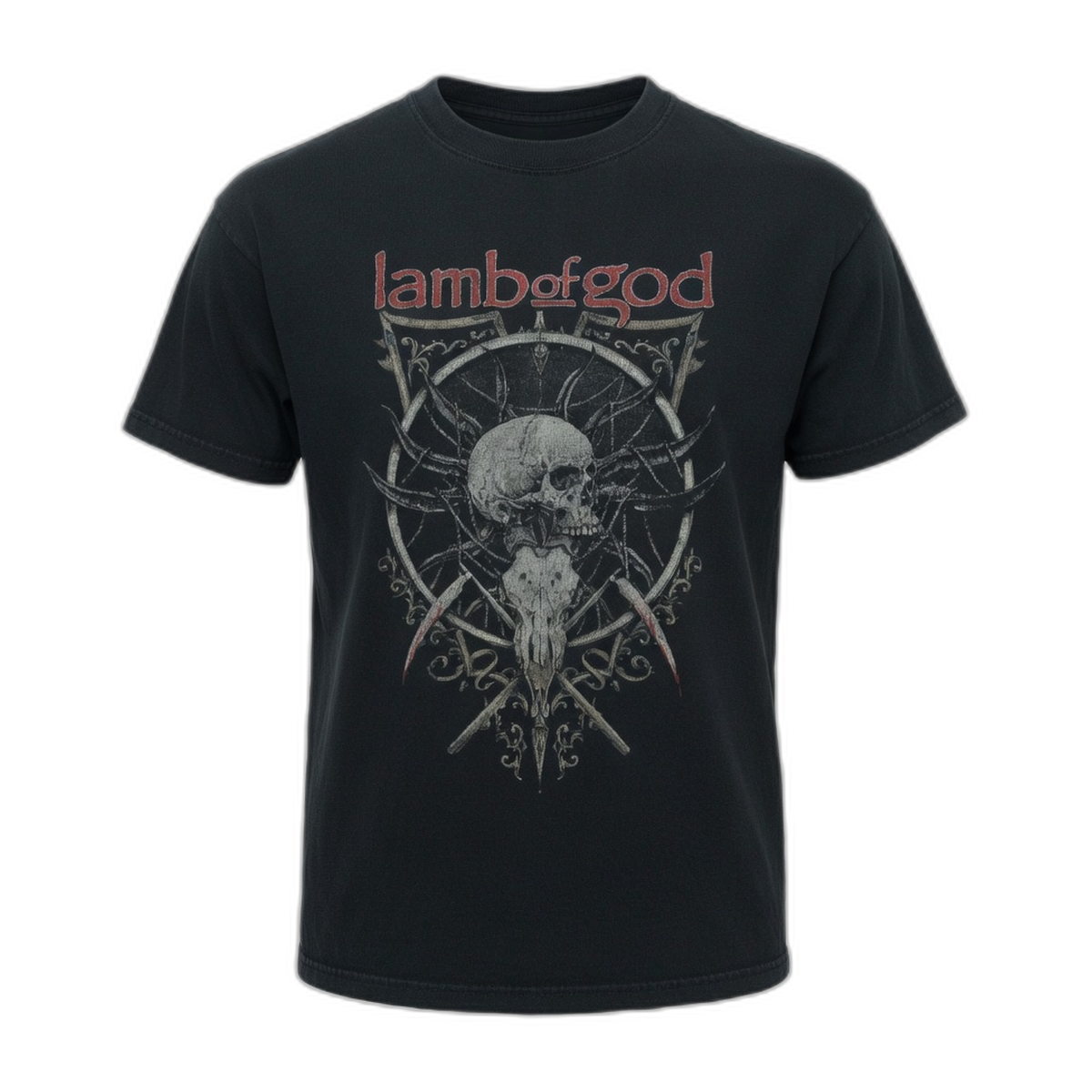 Lamb of God Skull Kopia T-Shirt – Black Vintage