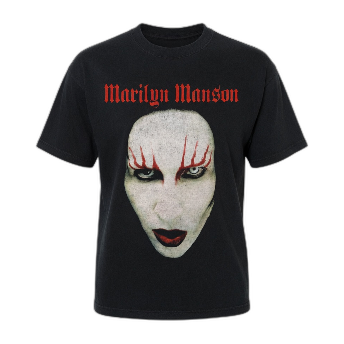 Marilyn Manson Hollywood Face T-Shirt – Black Vintage