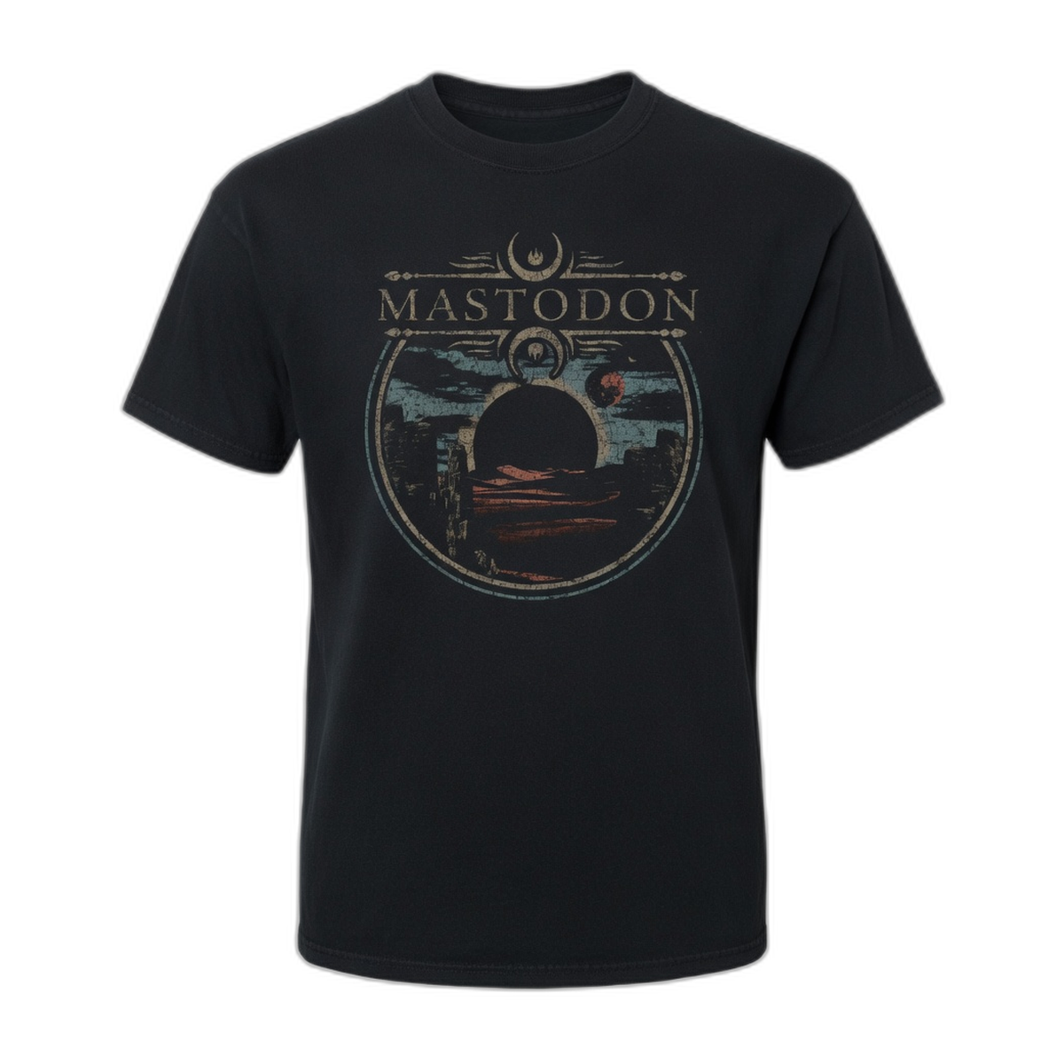 Mastodon Horizon Old School T-Shirt – Black Vintage