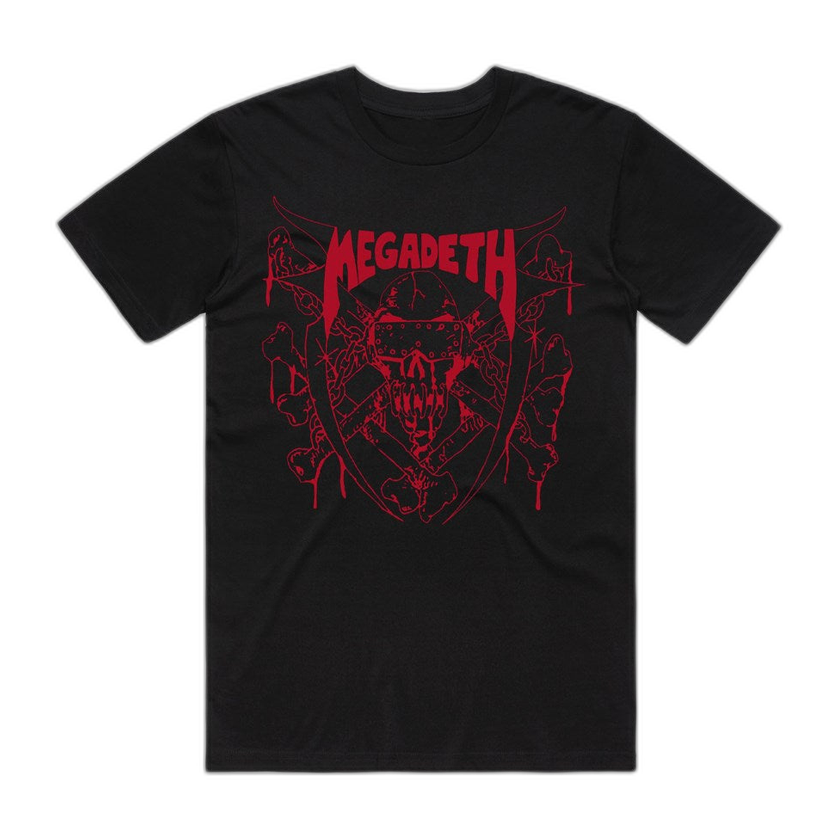 Megadeth Red Line Skull T-Shirt – Black