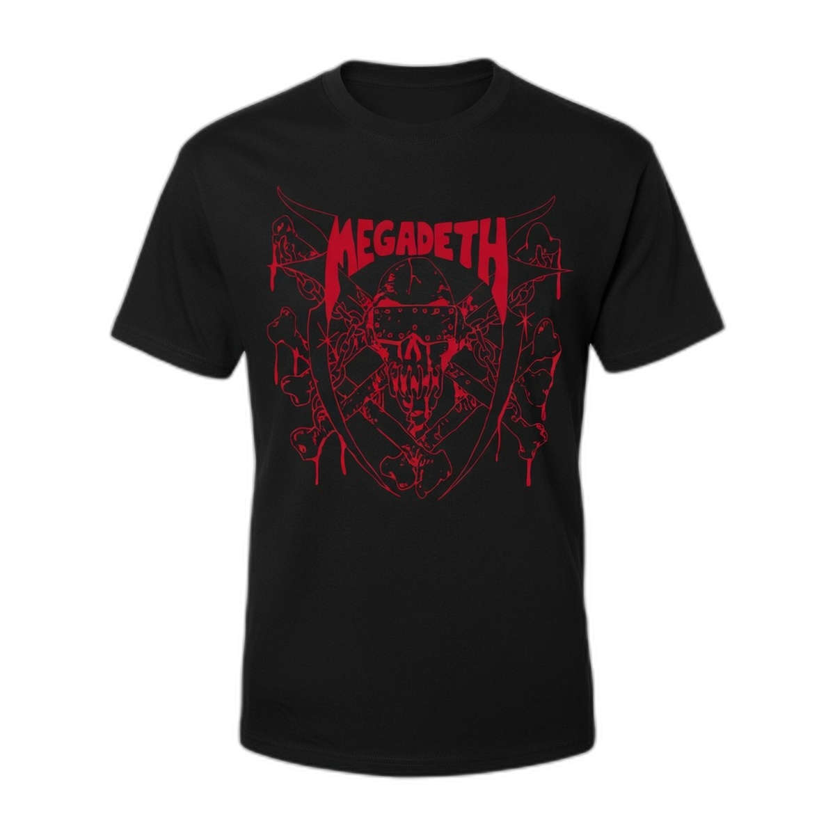 Megadeth Red Line Skull T-Shirt – Black