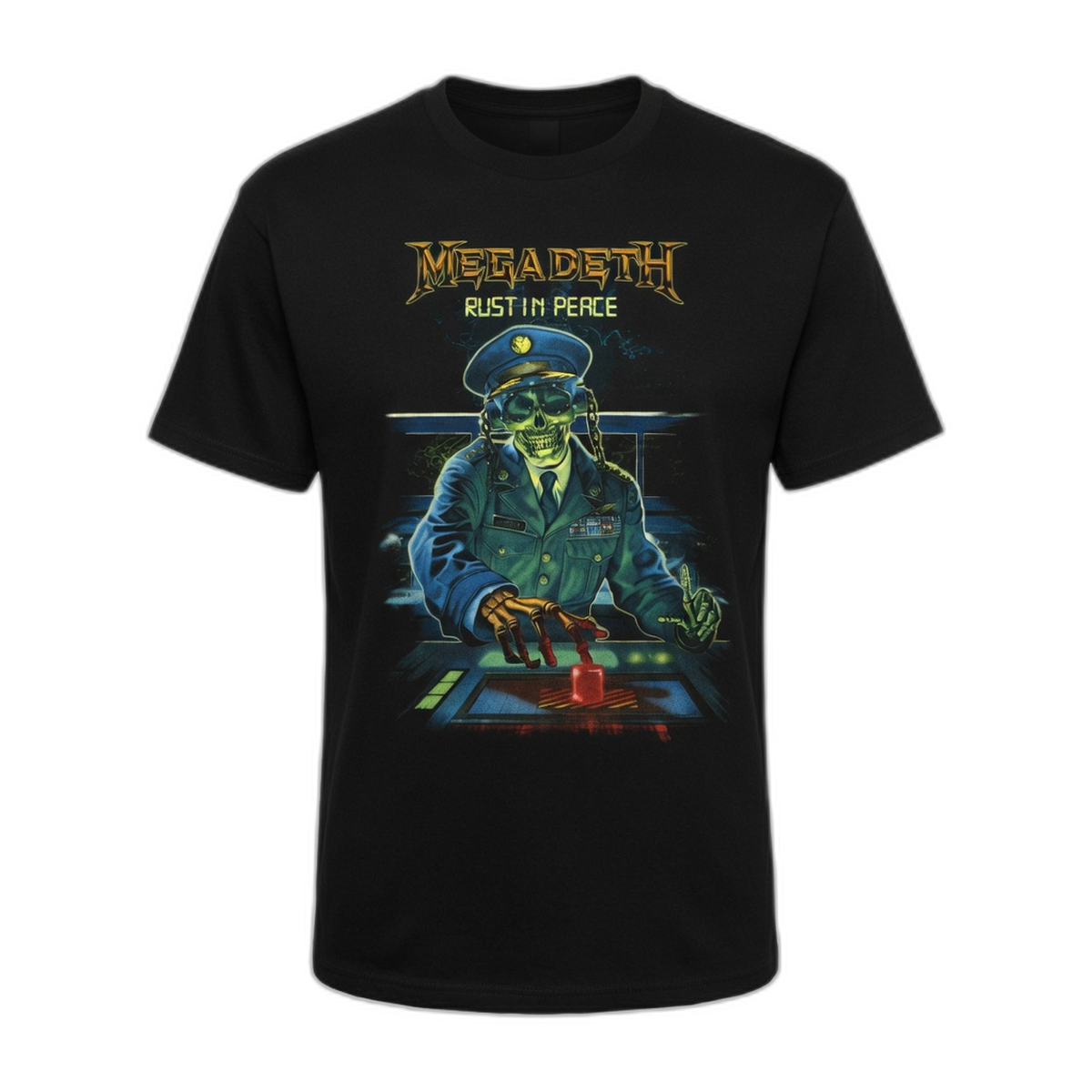 Megadeth Rust in Peace Button T-Shirt – Black