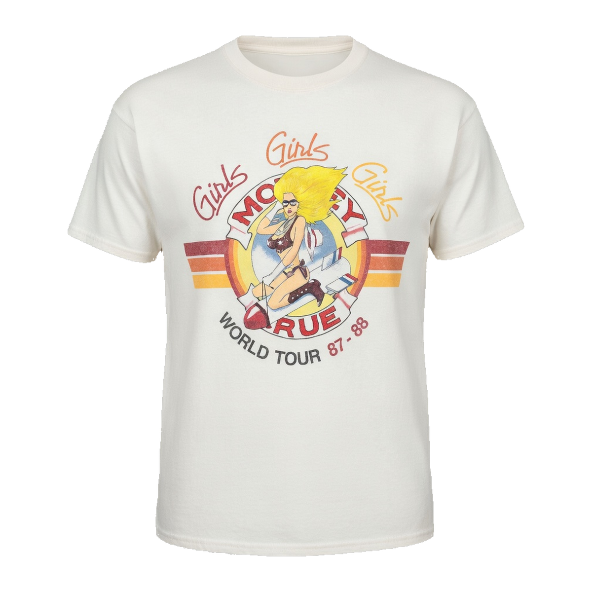 Motley Crue Girls Bomber Tour T-Shirt – White Vintage