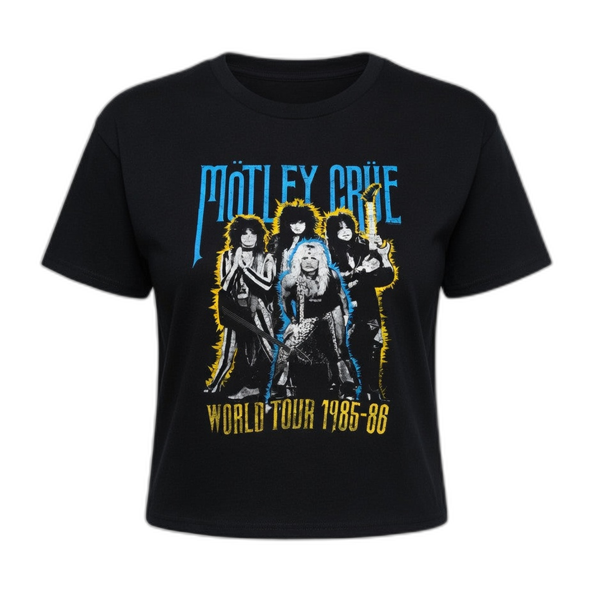 Motley Crue - World Tour - Womens Crop Black
