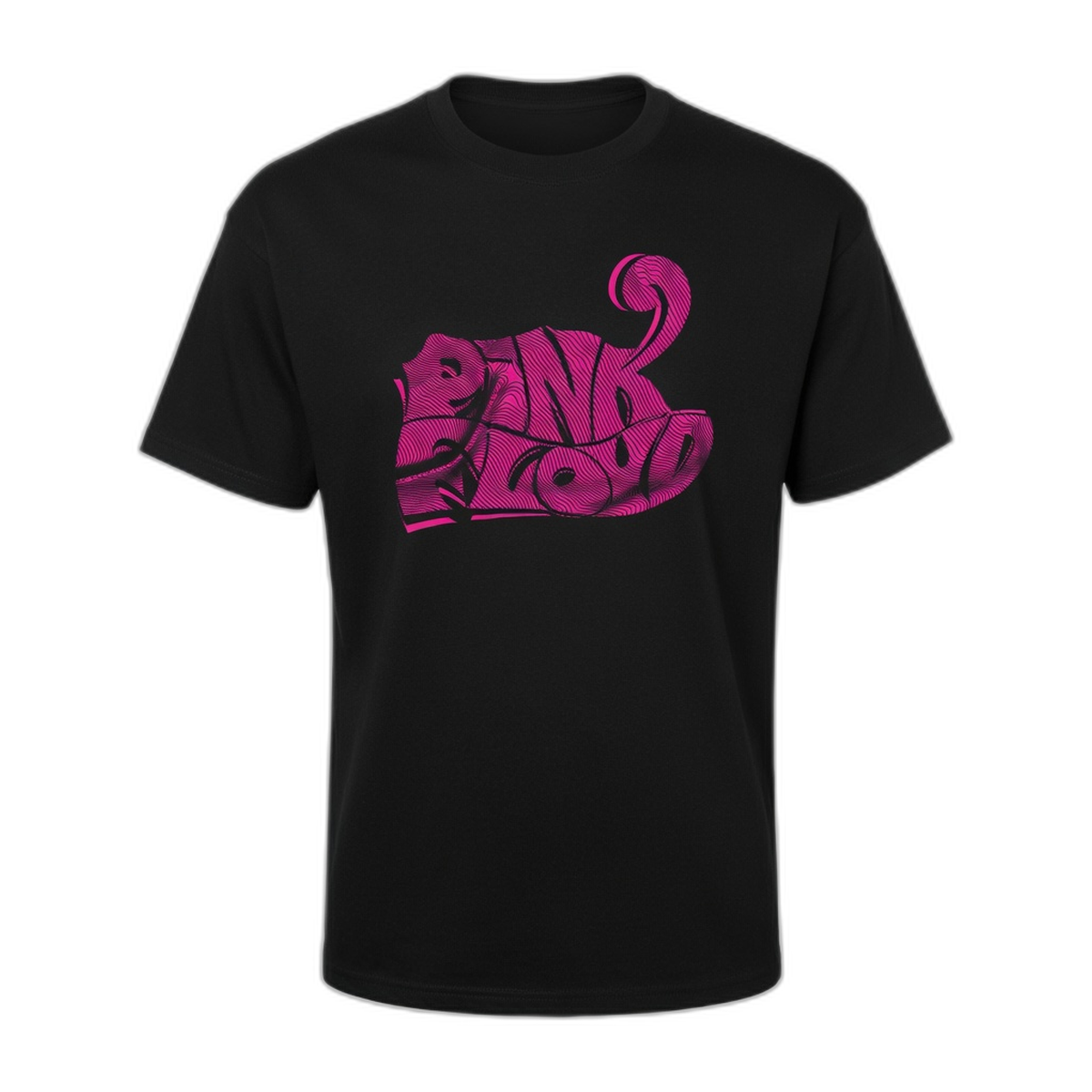 Pink Floyd Curvy Psychedelic T-Shirt – Black