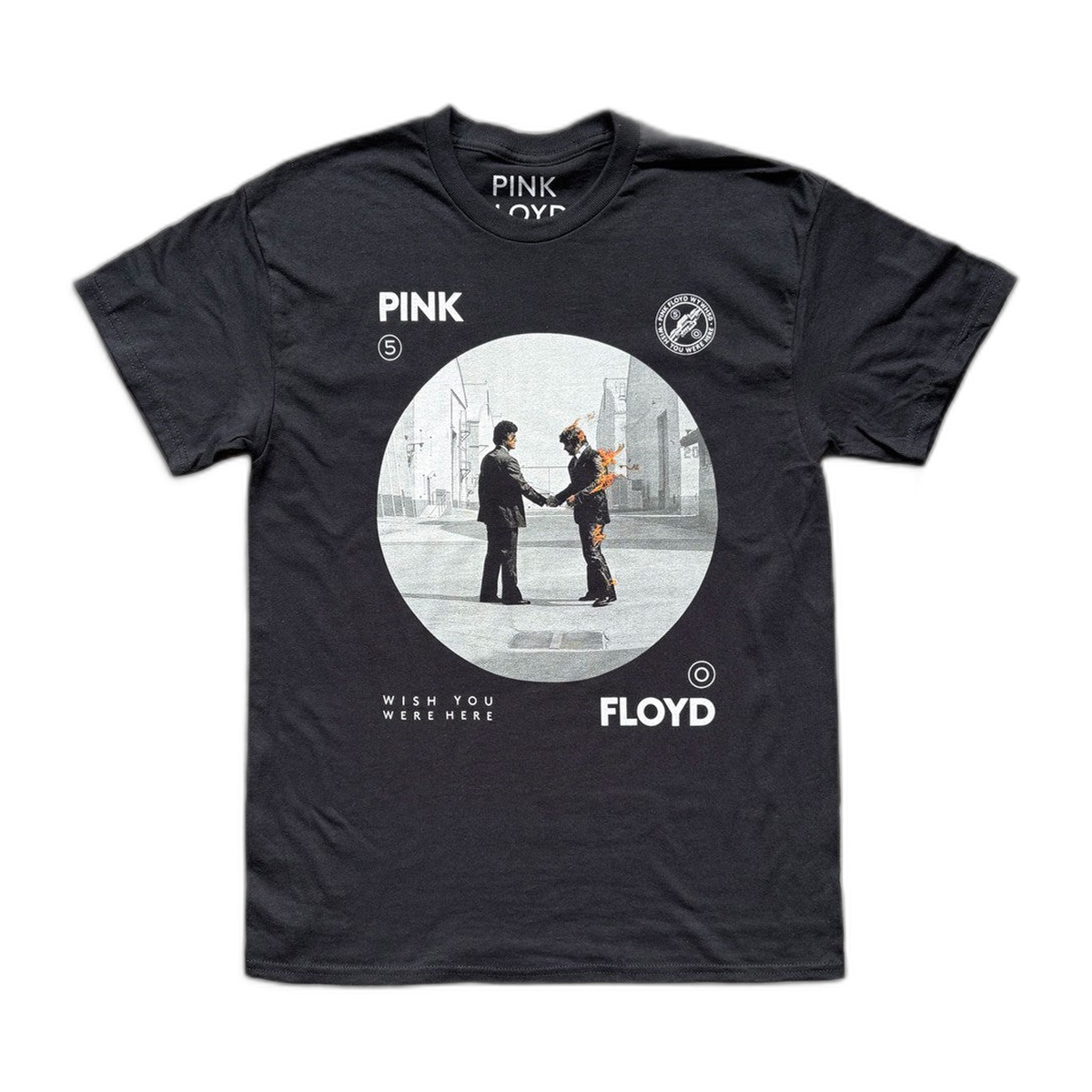 Pink Floyd Man on Fire Circle T-Shirt – Black