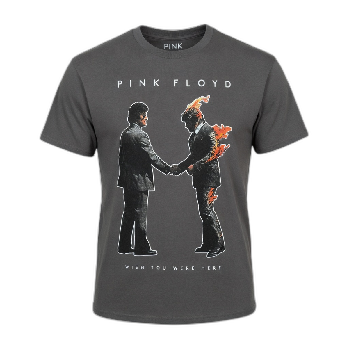 Pink Floyd Man on Fire Outlined T-Shirt – Charcoal