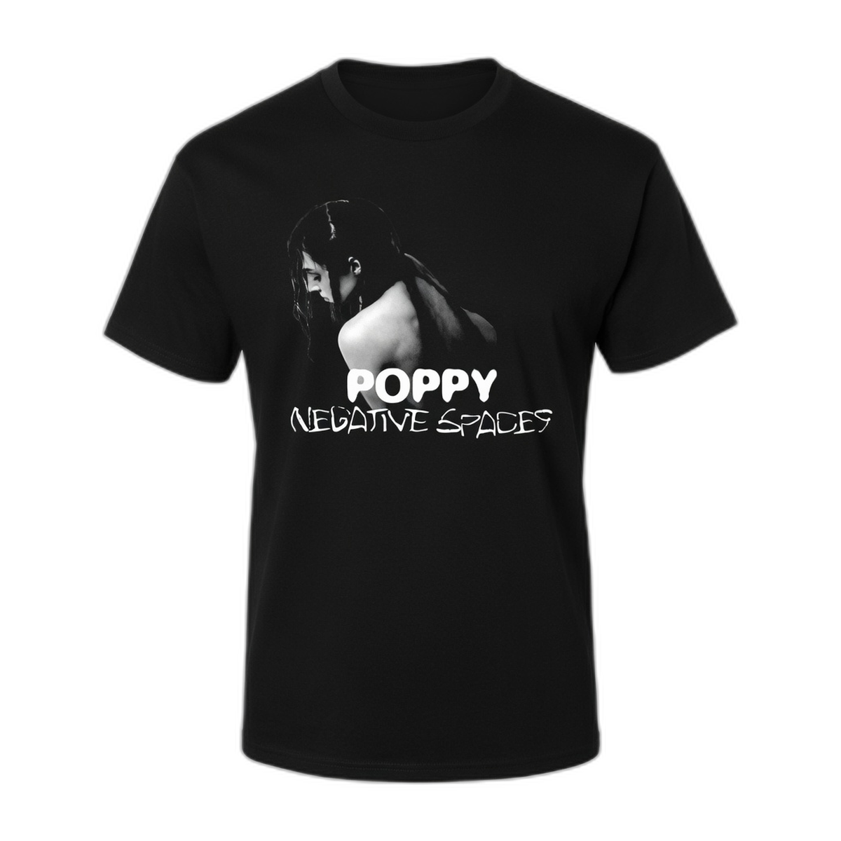 Poppy Grey Negative Spaces T-Shirt – Black