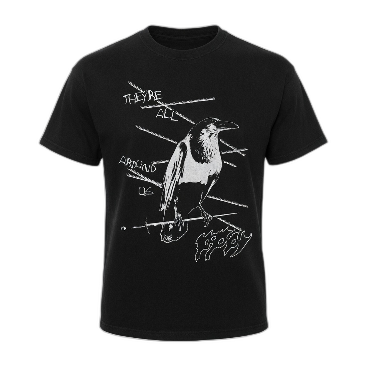 Poppy Raven Graphic T-Shirt – Black Vintage