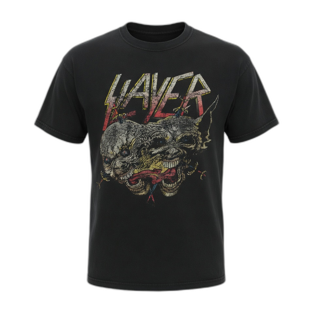 Slayer Demon Melt Face T-Shirt – Black Vintage